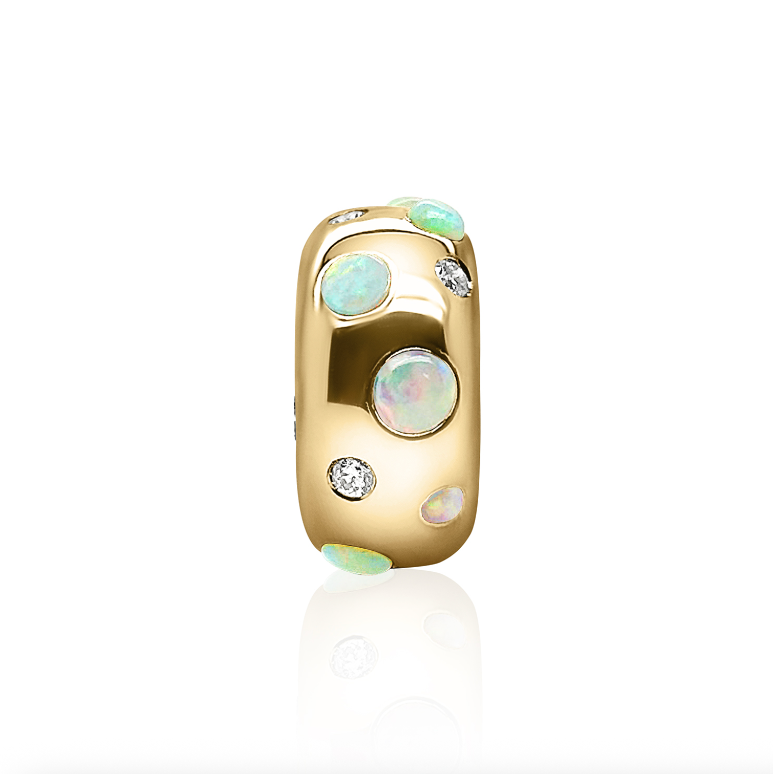 Polka Dot Large Story Bead - Opal & Diamond