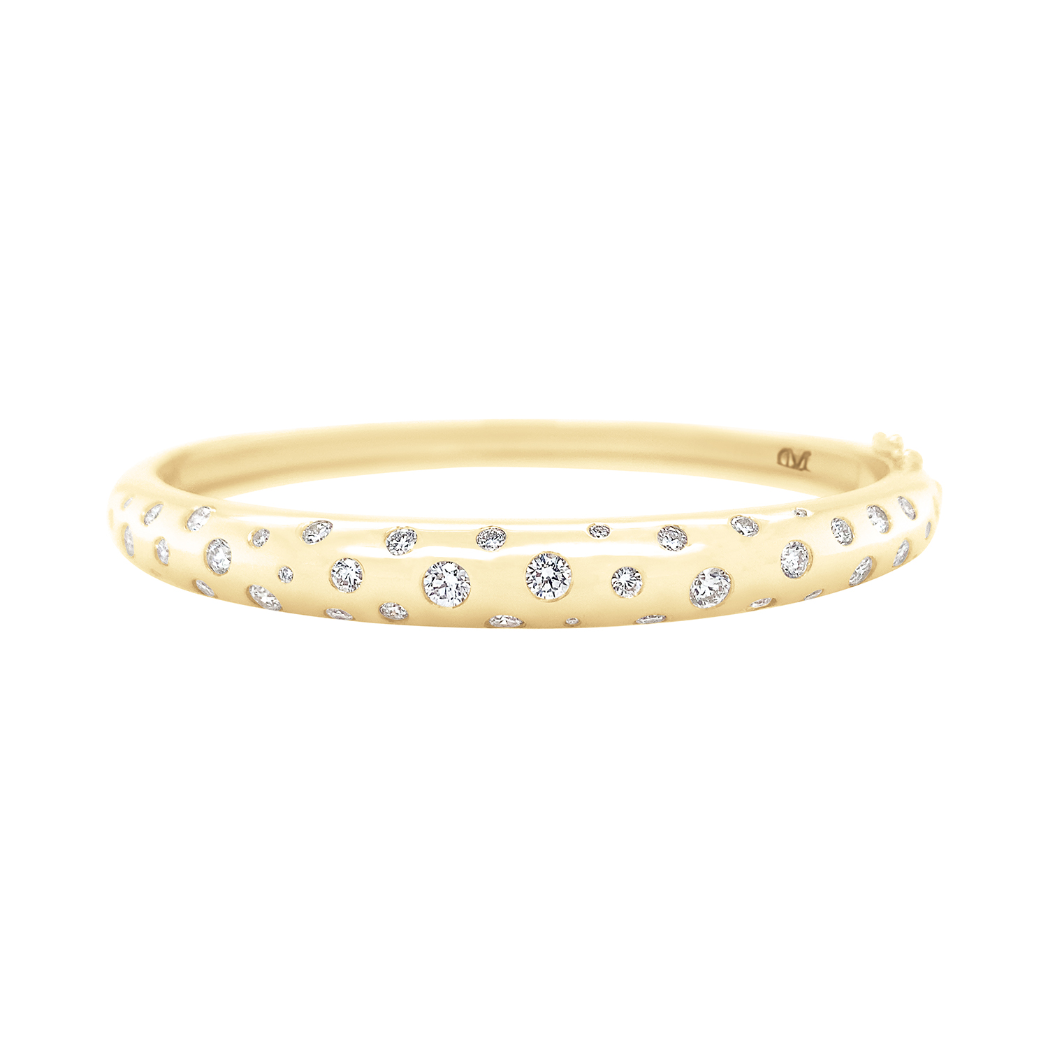 Wavy Round Classic Nomad Bangle - Diamond